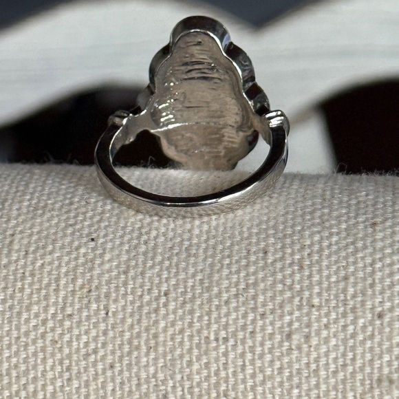 Elegant Silver and Blue Statement Ring - Picture 5 of 5